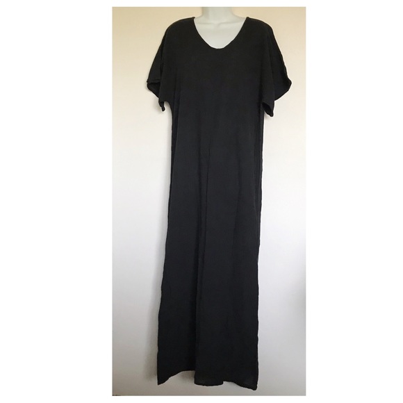 Dunes Relaxed Fashion Black Cotton Maxi Dress Beach Cover Up Resort - Picture 1 of 8